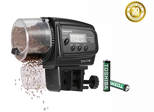 Digital Automatic Fish Feeder PROCHE Aquarium Fish Feeder Fish Tank Pond Auto Food Timer Feeder Adjustable Dispenser Batteries Included for Vacation  Weekend