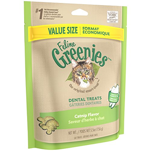Greenies FELINE Dental Treats For Cats Catnip Flavor 5 5 oz  With Natural Ingredients Plus Vitamins  Minerals  And Other Nutrients