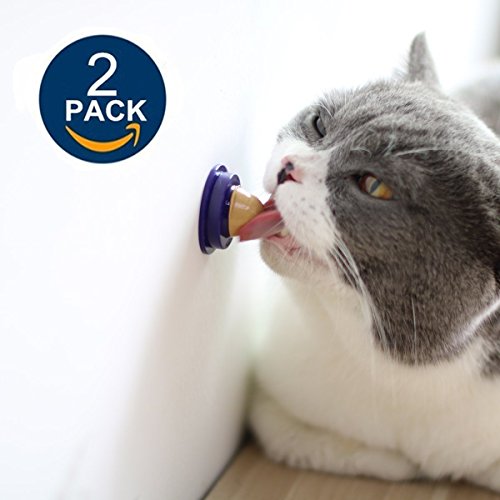 Keklle 2 Pack Cat Treats Sugar Ball Cat Snacks Licking Sugar Solid Nutrition Gel Energy Ball-Cat Toys with Catnip