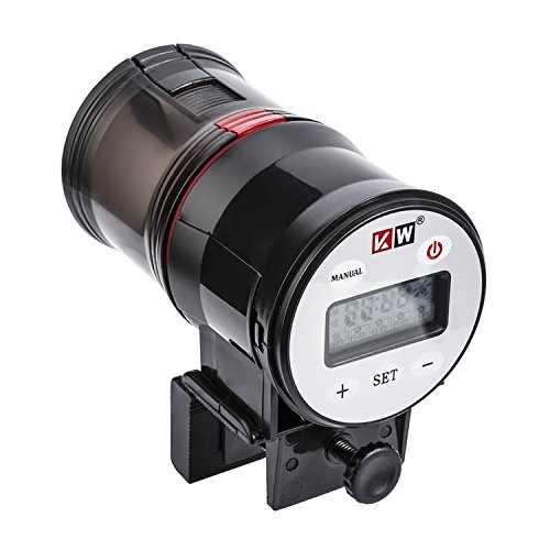 NICREW Automatic Fish Feeder with Integrated Fan and Ventilation System   ON OFF Button  Moisture-proof Fish Food Dispenser for Fish Tank (Battery Included)