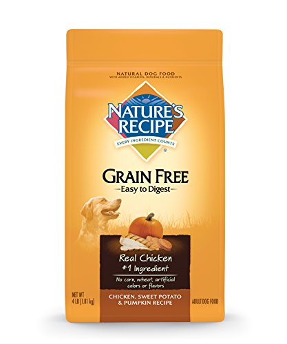 Nature's Recipe Grain Free Easy to Digest Dry Dog Food Chicken Sweet Potato Pumpkin Recipe 4-Pound