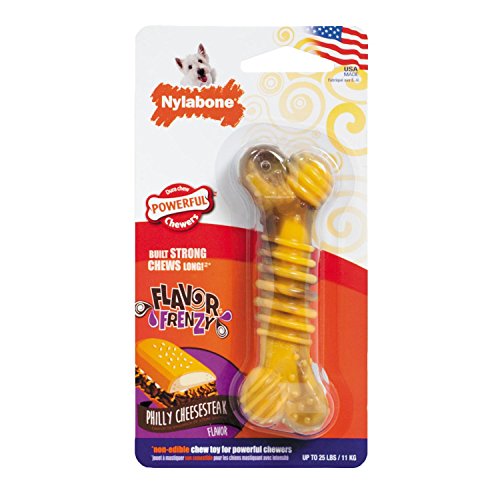 Nylabone Flavor Frenzy Regular Dura Chew Cheesesteak Flavored Bone Dog Chew Toy