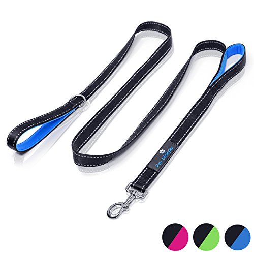 Paw Lifestyles Heavy Duty Dog Leash - 2 Handles - Padded Traffic Handle For Extra Control  7ft Long - Perfect Leashes For Medium to Large Dogs