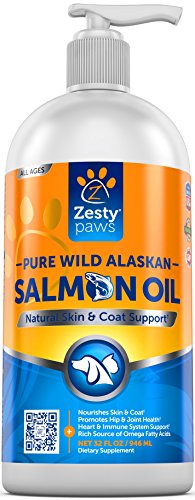 Pure Wild Alaskan Salmon Oil for Dogs   Cats - Supports Joint Function  Immune   Heart Health - Omega 3 Liquid Food Supplement for Pets - All Natural EPA   DHA Fatty Acids for Skin   Coat - 32 FL OZ