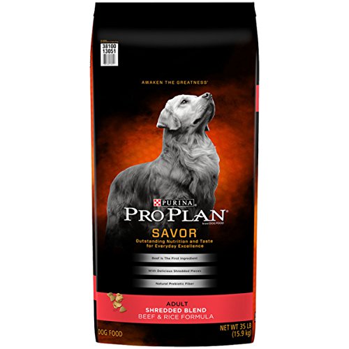 Purina Pro Plan SAVOR Adult Shredded Blend Beef   Rice Formula Dry Dog Food - (1) 35 lb  Bag
