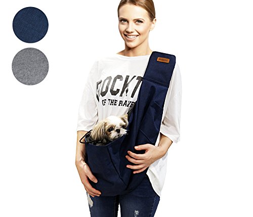 RETRO PUG Pet Sling Carrier Bag - Purse - Front pack - Easy Shoulder Strap Adjustable - Comfortable - Various pouch - Dog carriers for Small - Medium Dogs and Cats - Safety Mesh Net - Up to 20~25 lbs