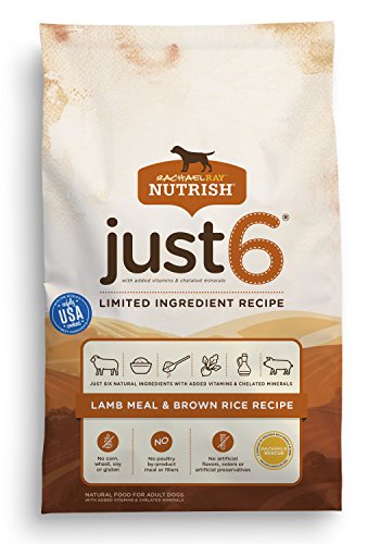 Rachael Ray Nutrish Just 6 Natural Dry Dog Food Limited Ingredient Lamb Meal Rice 14 lbs