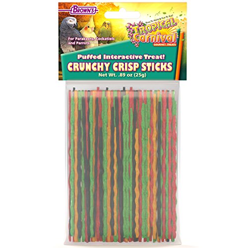 Tropical Carnival F M  Brown's Crunchy Crisp Sticks Interactive Treat Pet Birds  0 89-oz Package