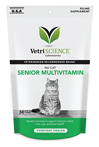 VetriScience Laboratories NuCat Senior MultiVitamin for Cats  30 Bite Sized Chews