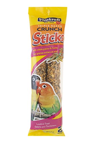 Vitakraft Lovebird Whole Grains   Honey Treat Sticks 2 Pack  5 7 Ounce