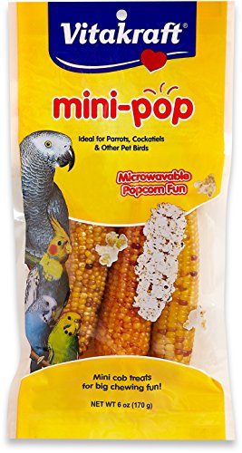 Vitakraft Mini Pop - Microwavable Mini Corn Cob Treats for All Pet Birds  6 0 Ounce Bag