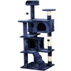 Yaheetech 53 5  Cat Tree Tower Condo Furniture Scratch Post Kittens Pet House Play Navy Blue