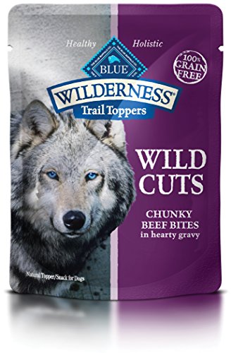 Blue Buffalo Wilderness Trail Toppers Wild Cuts High Protein Grain Free  Natural Wet Dog Food  Chunky Beef Bites in Hearty Gravy 3-oz pouch (pack of 24)