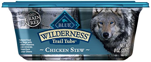 Blue Buffalo Wilderness Trail Tubs High Protein Grain Free  Natural Adult Wet Dog Food Tubs  Chicken Stew 8-oz (Pack of 8)