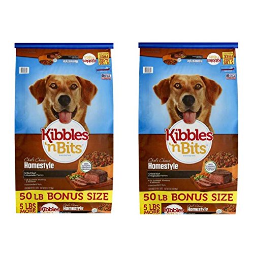 Kibbles 'n Bits 50 lb Homestyle Grilled Beef   Vegetable Flavors Dry Dog Food  Large (2 pack)
