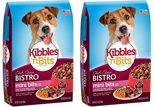 Kibbles 'n Bits Bistro Small Breed Mini Bits Dog Food  Oven Roasted Beef  3 5 lb bag (Pack of 2)