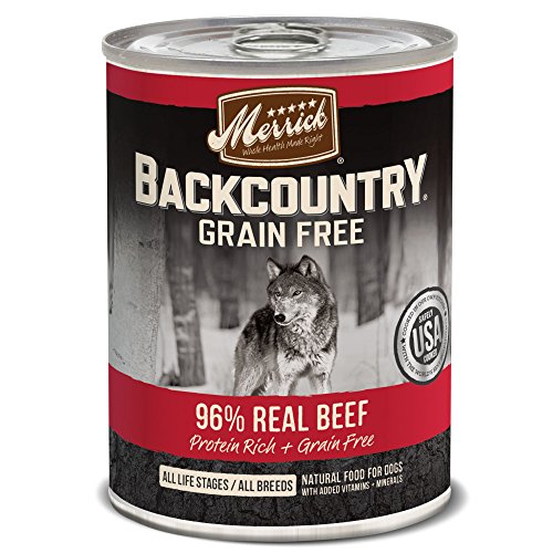 Merrick Backcountry Grain Free 96  - Real Beef Wet Dog Food  Case of 12  12 7 oz