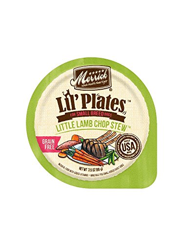 Merrick Lil' Plates Grain Free Little Lamb Chops Stew Small Breed Wet Dog Food 3 5 oz Case of 12 Cups