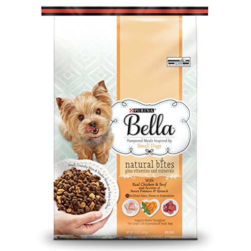Purina Bella Natural Bites Plus Vitamins and Minerals With Real Chicken Beef and Accents of Sweet Potatoes Spinach Adult Dry Dog Food 12 lb Bag Pack of 1