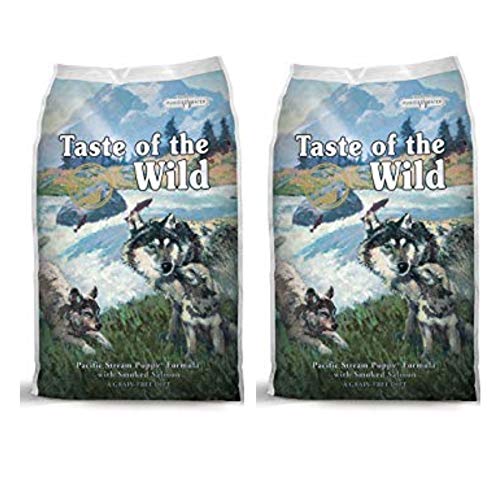 Taste of the Wild 2 Pack Pacific Stream Puppy Dry Dog food  (2) - 5 lb  Bags with Smoked Salmon  Grain Free Dog Food  10 Lbs  Total