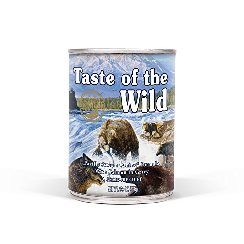 Taste of the Wild Pacific Stream Grain-Free Wet Canned Dog Food with Smoked Salmon 13 2oz  Case of 12
