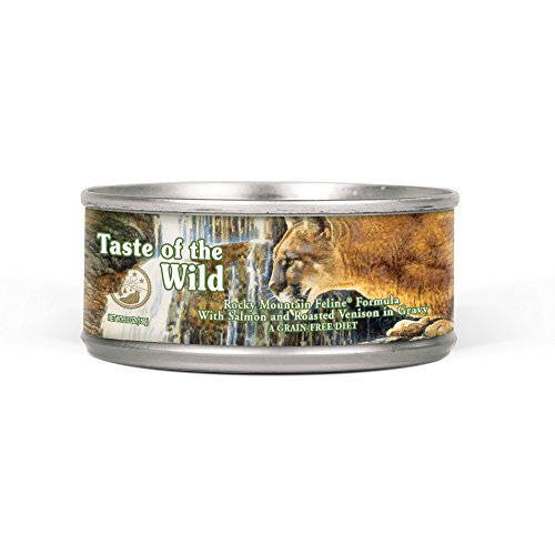 Taste of the Wild Rocky Mountain Grain-Free Wet Canned Cat Food with Roasted Venison   Smoked Salmon 5 5oz  Case of 24