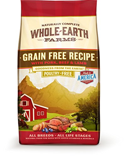 Whole Earth Farms Grain Free Recipe Dry Dog Food  Pork  Beef   Lamb  25-Pound