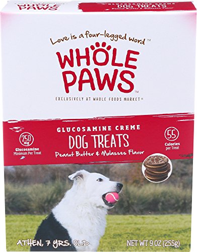 Whole Paws  Glucosamine Creme Dog Treats  Peanut Butter   Molasses Flavor  9 oz